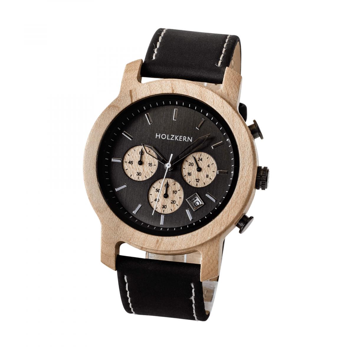 HOLZKERN Lichtung Waldlauf Herren Chronograph (schwarz)