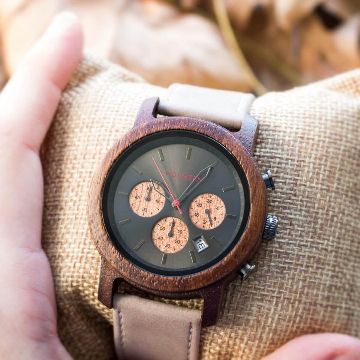 HOLZKERN Lichtung Waldlauf Herren Chronograph (grau)