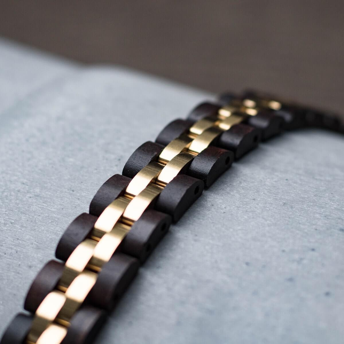 HOLZKERN Armband Menuett Leadwood Gold