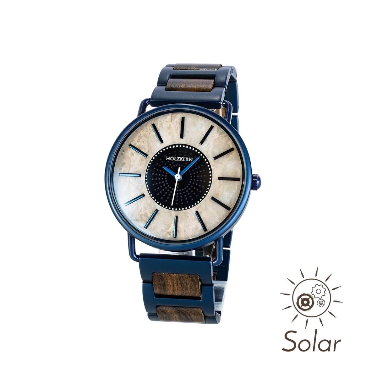 HOLZKERN Midnight Sun Sundance Solar Damen Herren Holzarmbanduhr
