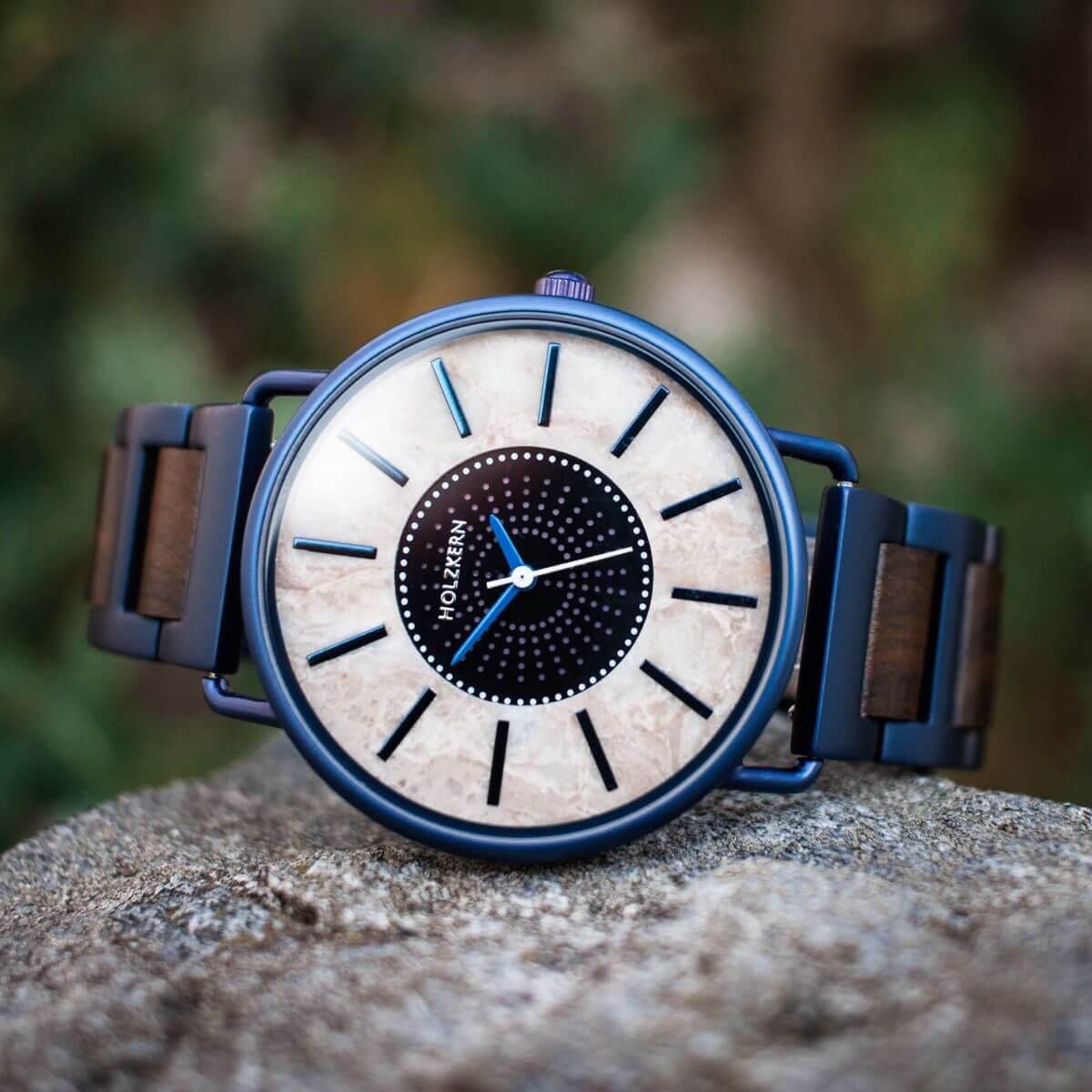HOLZKERN Midnight Sun Sundance Solar Damen Herren Holzarmbanduhr