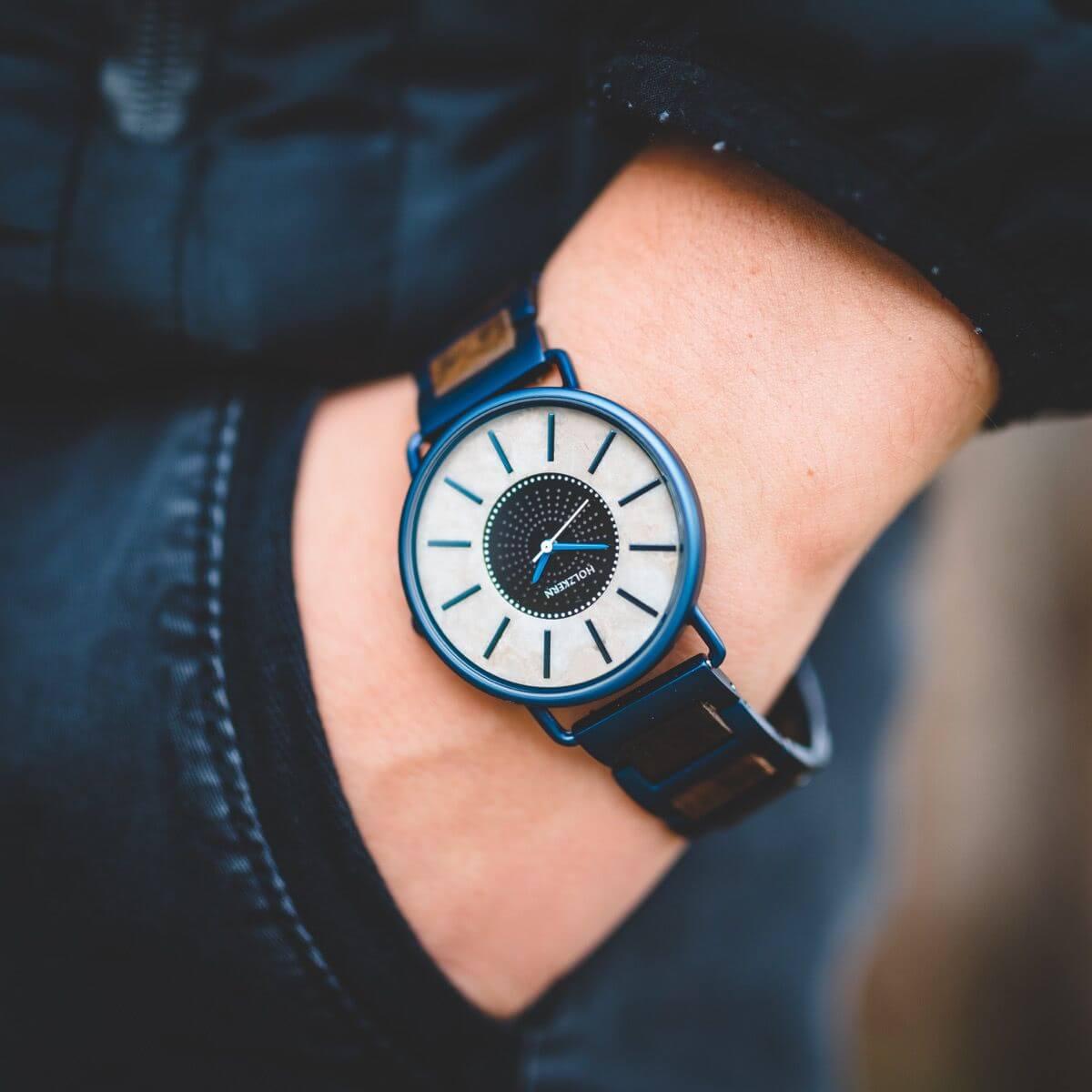 HOLZKERN Midnight Sun Sundance Solar Damen Herren Holzarmbanduhr