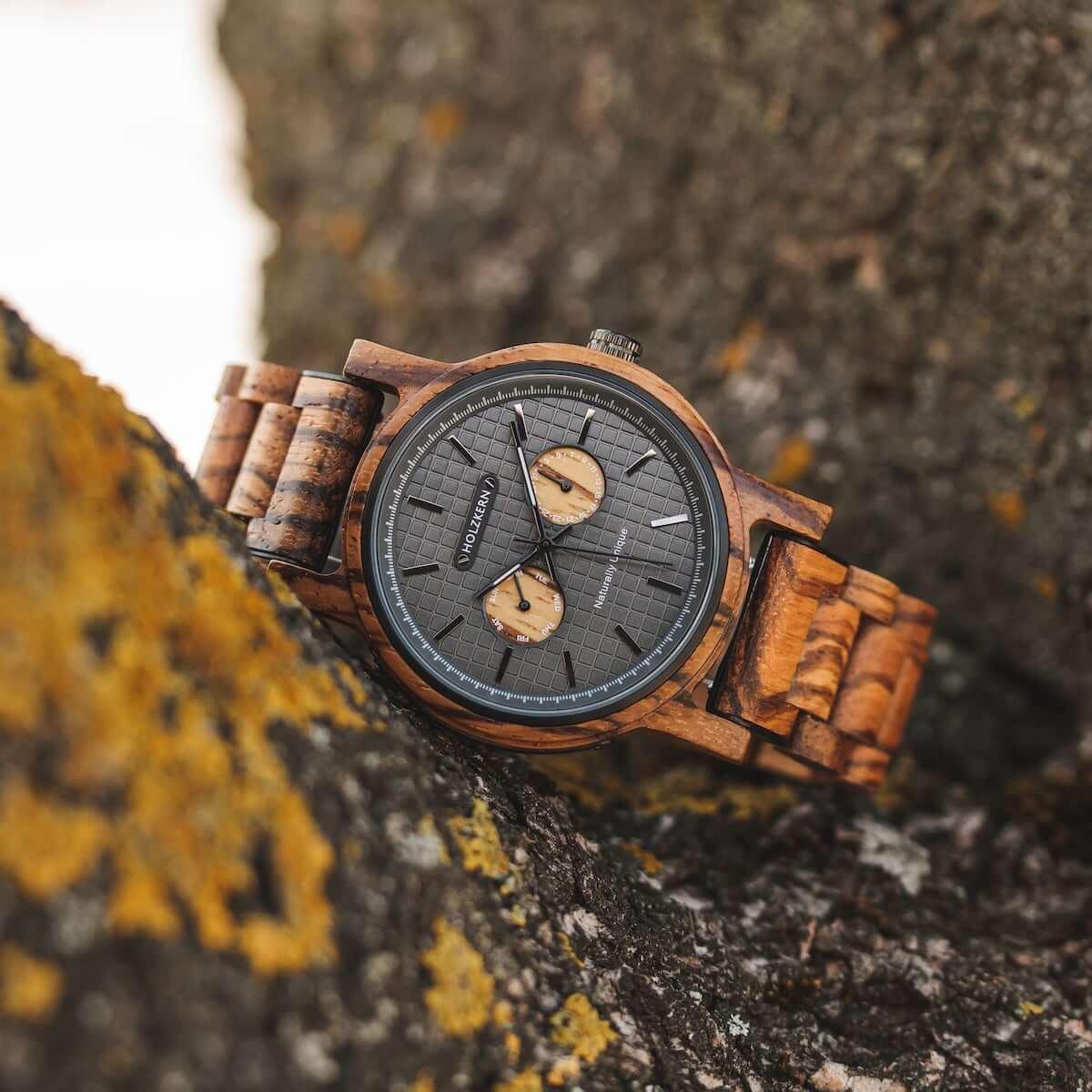 HOLZKERN Milford Trekking Herren Holzarmbanduhr