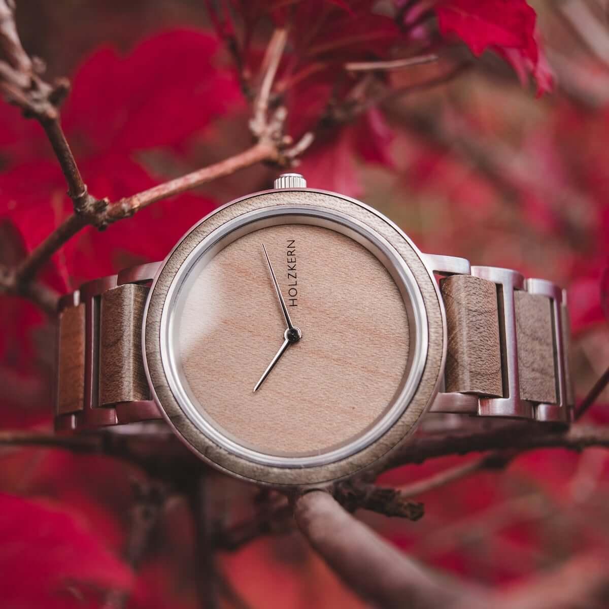 HOLZKERN Pioneer Orbit Damen Herren Holzarmbanduhr
