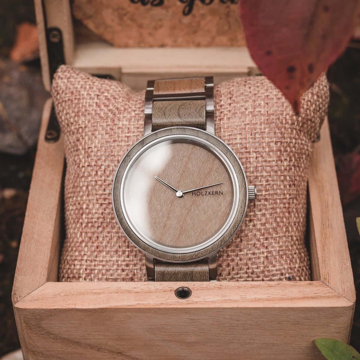 HOLZKERN Pioneer Orbit Damen Herren Holzarmbanduhr