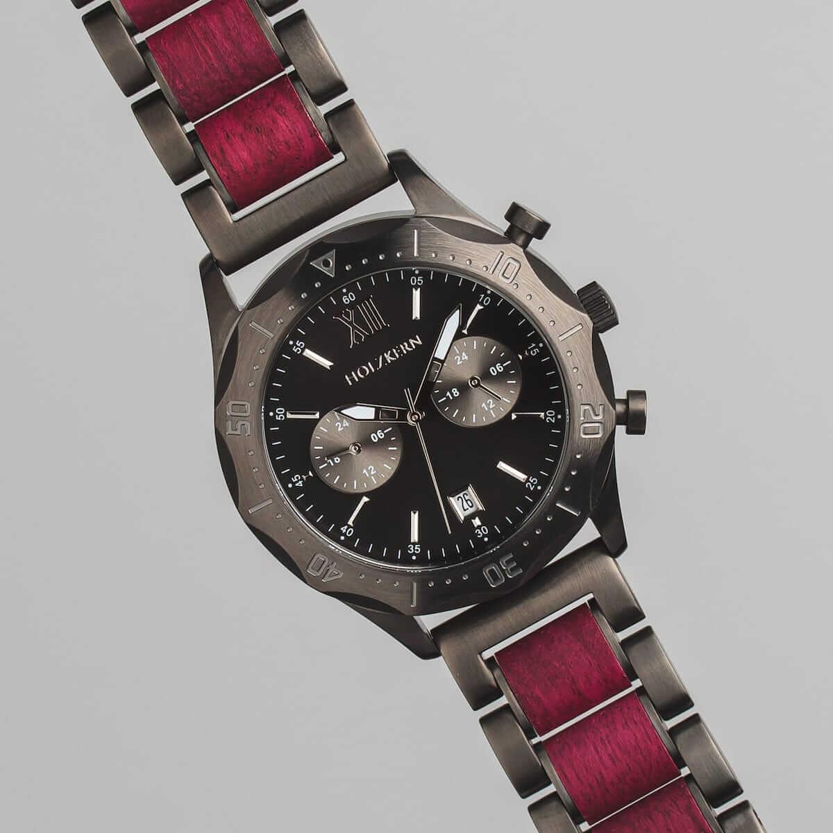 HOLZKERN Red Kite Prey Herren Chronograph