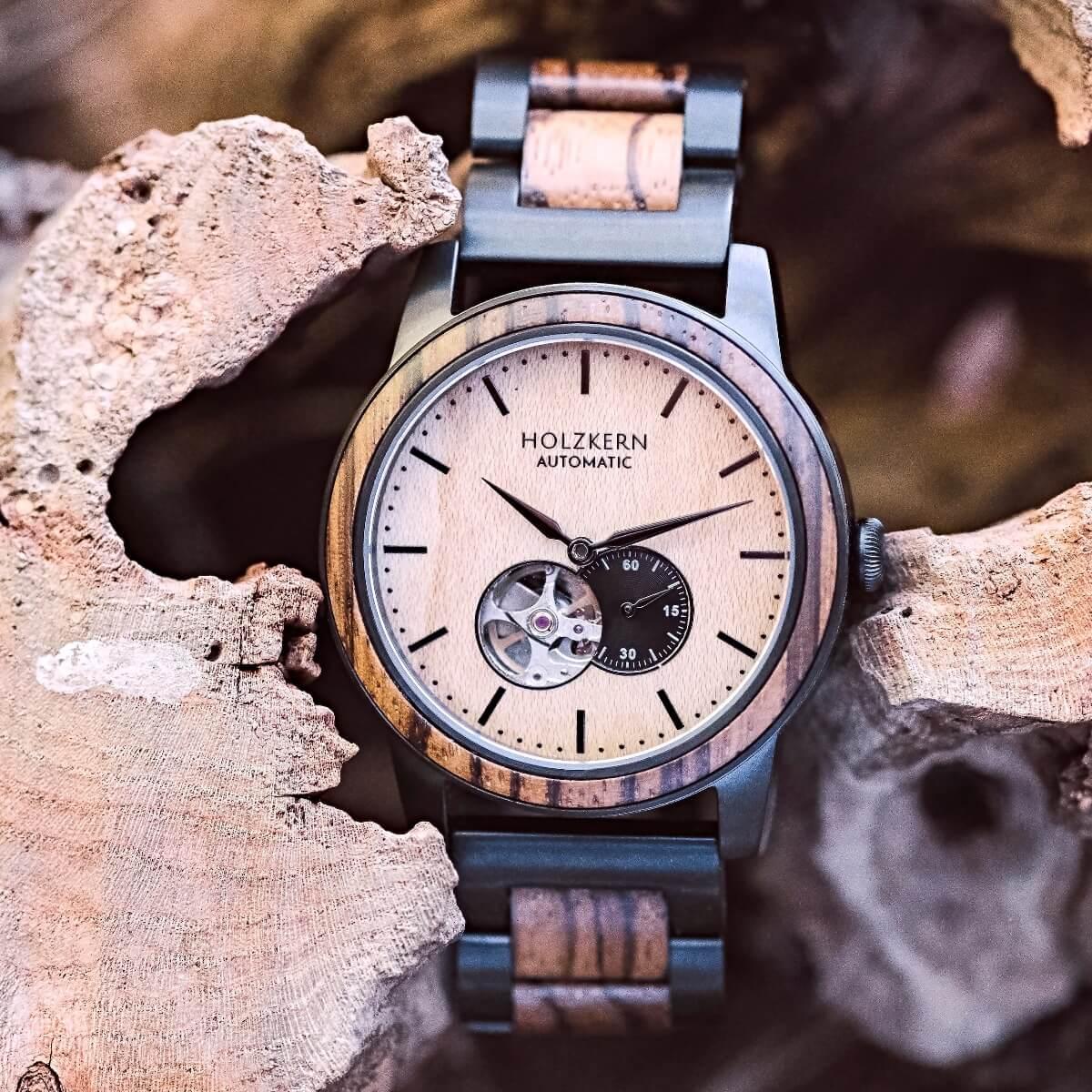 HOLZKERN Shanghai Skyline Herren Automatikuhr