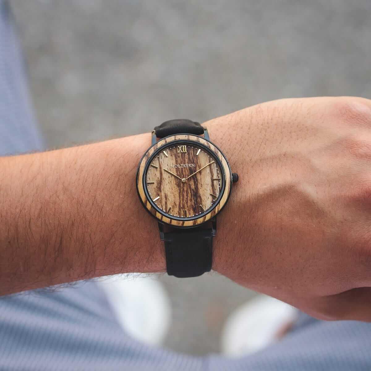HOLZKERN Sanssouci Stadtpark Unisex Damen Herren Holzarmbanduhr