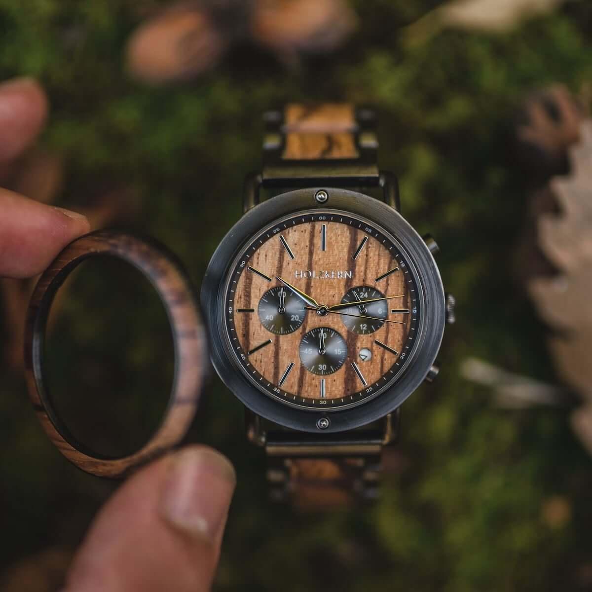 HOLZKERN Stromboli Volcano Herren Chronograph