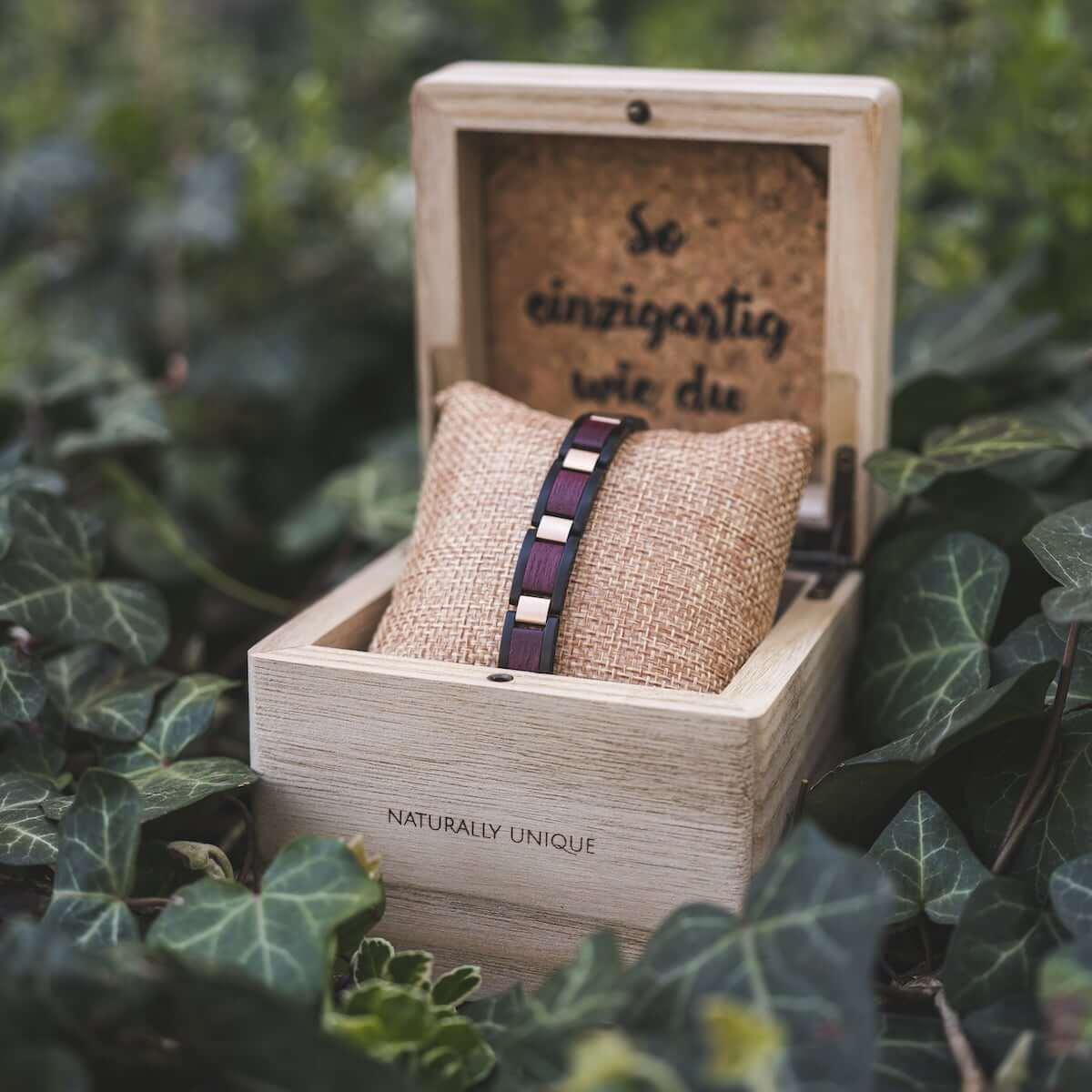 HOLZKERN Armband Bandlet Symphonie Amaranth Roségold