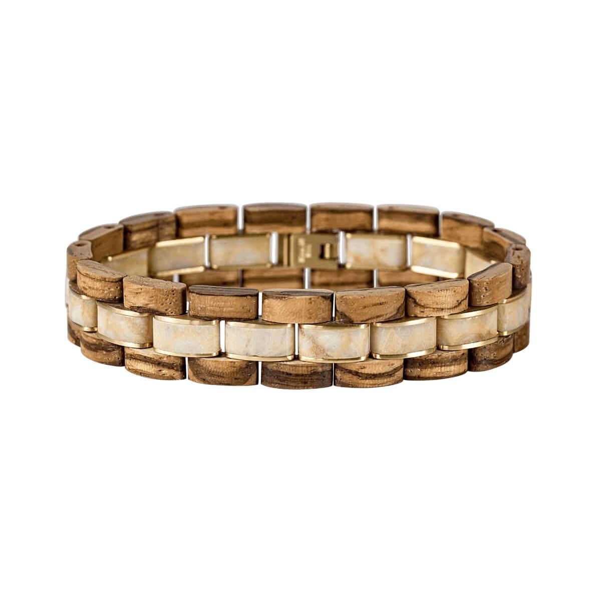 HOLZKERN Armband Terzett Zebranoholz Marmor