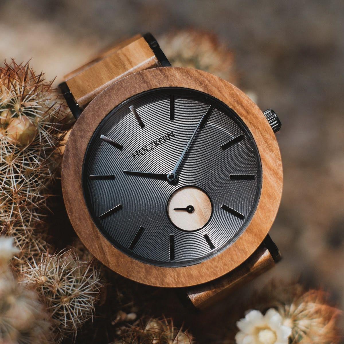 HOLZKERN Unisex Holzarmbanduhr Steppen Gobi