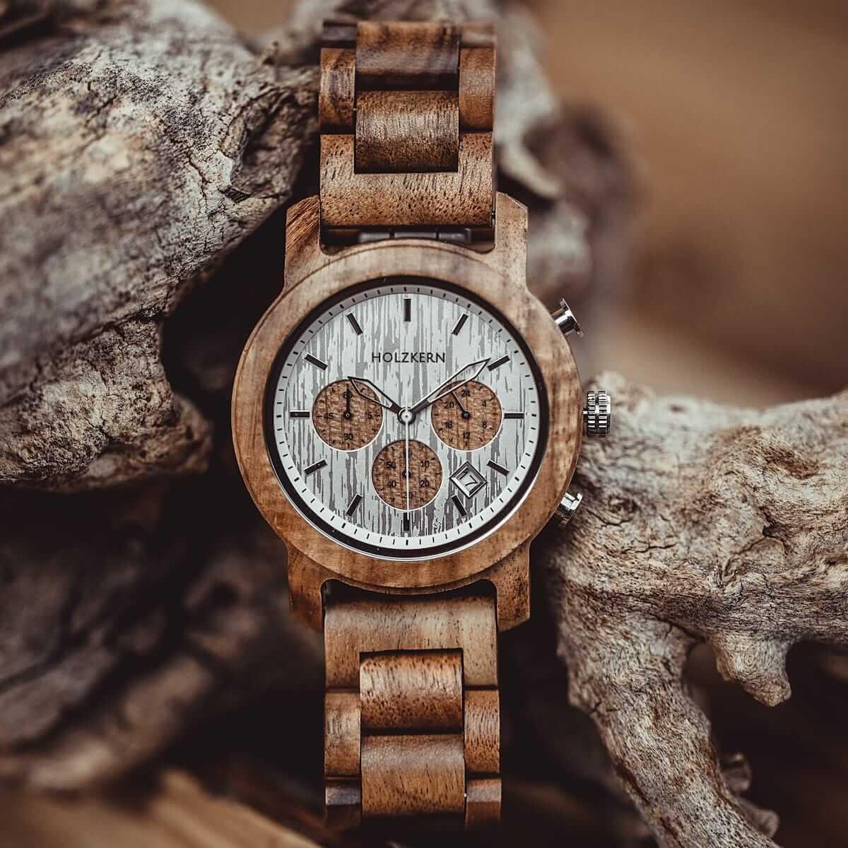 HOLZKERN Waldrand Waldlauf Herren Chronograph