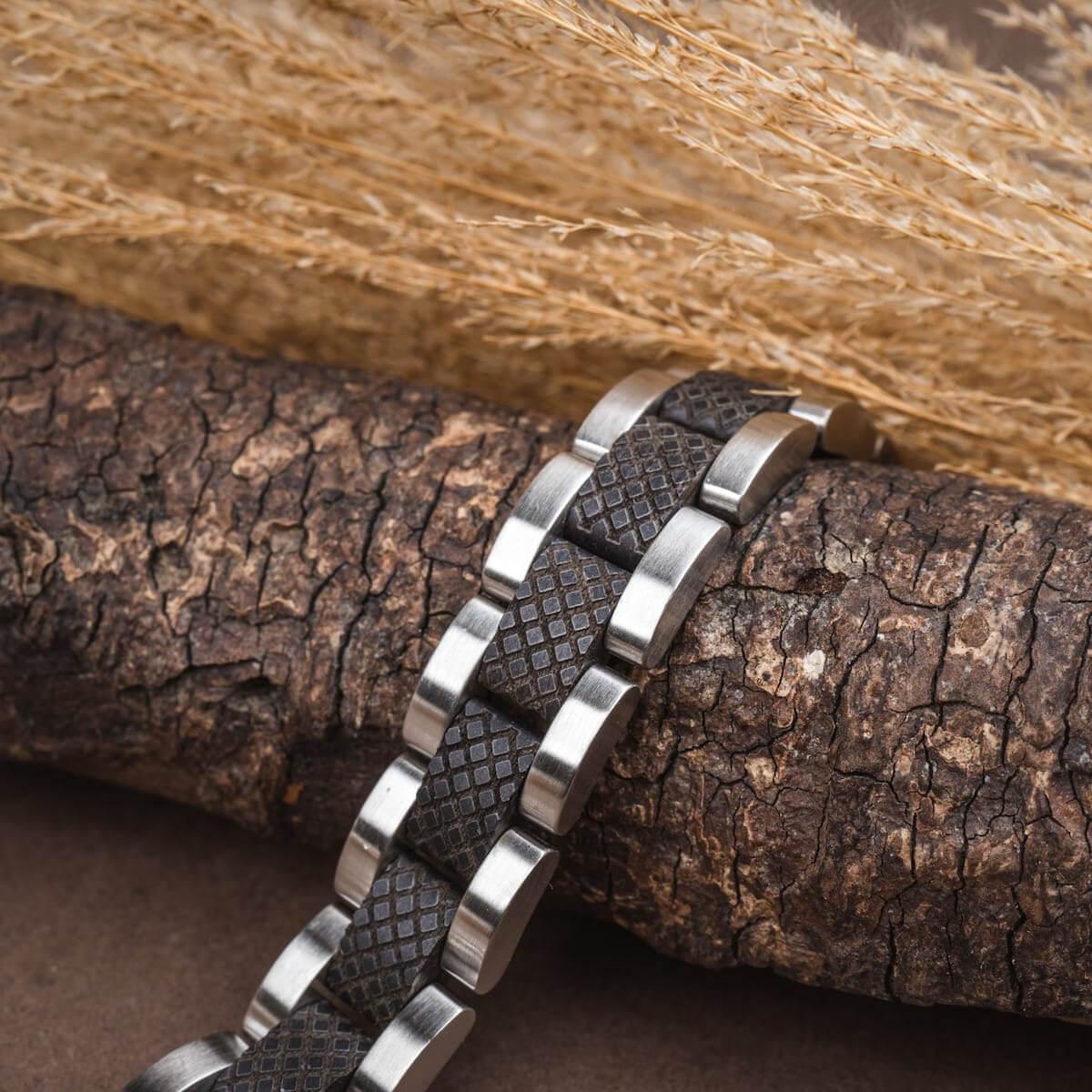 HOLZKERN | Accord (Ahornholz / Silber) Armband Bandlet