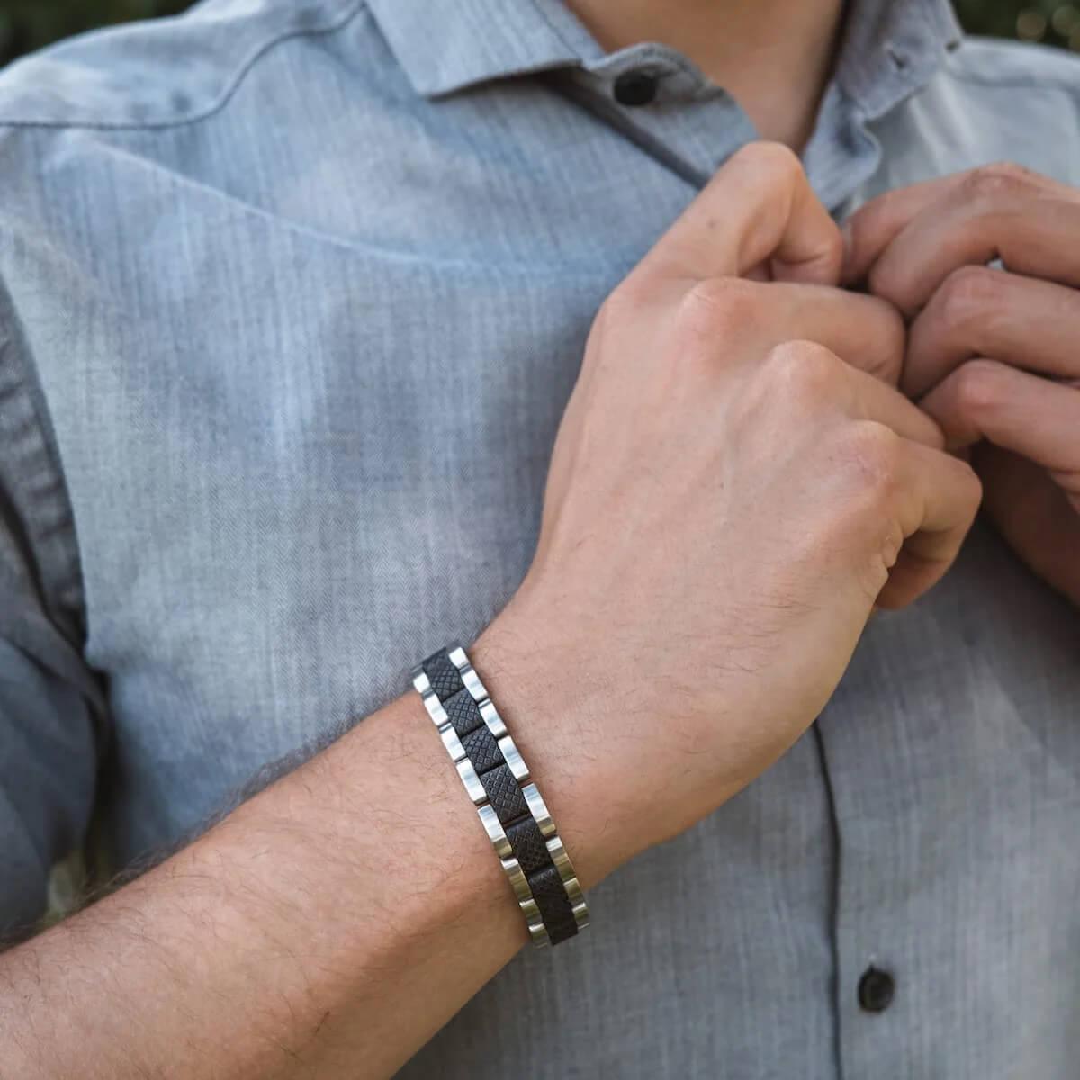 HOLZKERN | Accord (Ahornholz / Silber) Armband Bandlet
