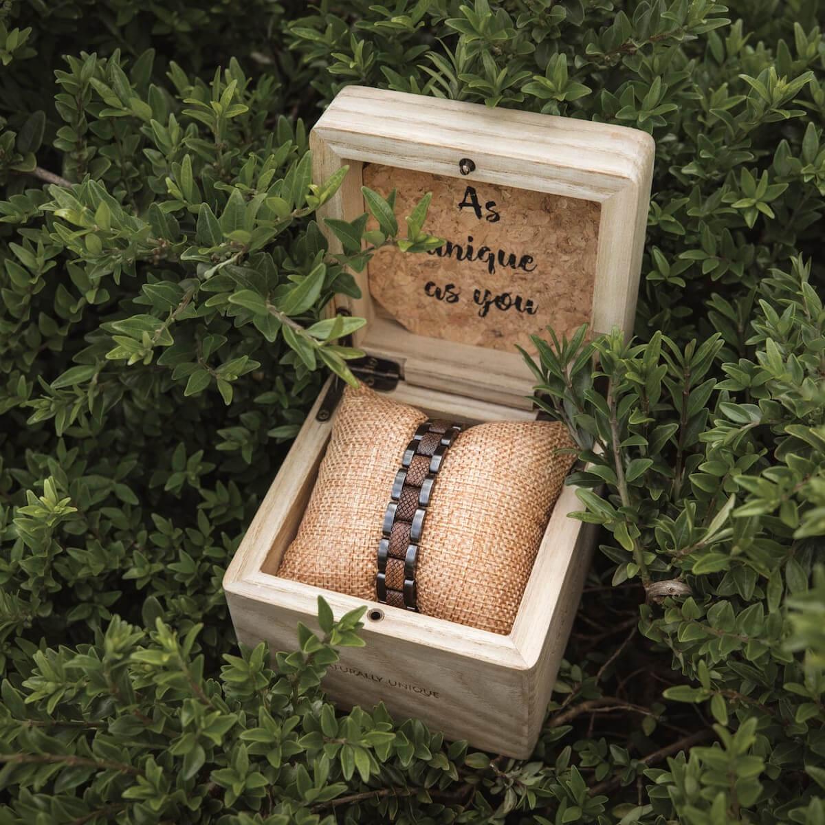 HOLZKERN | Accord (Walnussholz / Grau) Armband Bandlet
