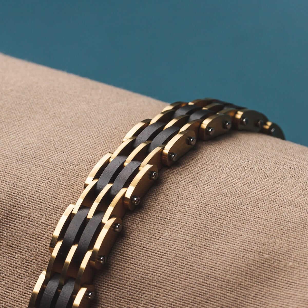 HOLZKERN | Bandlett Armband ADAGIO (Leadwood / Gold)