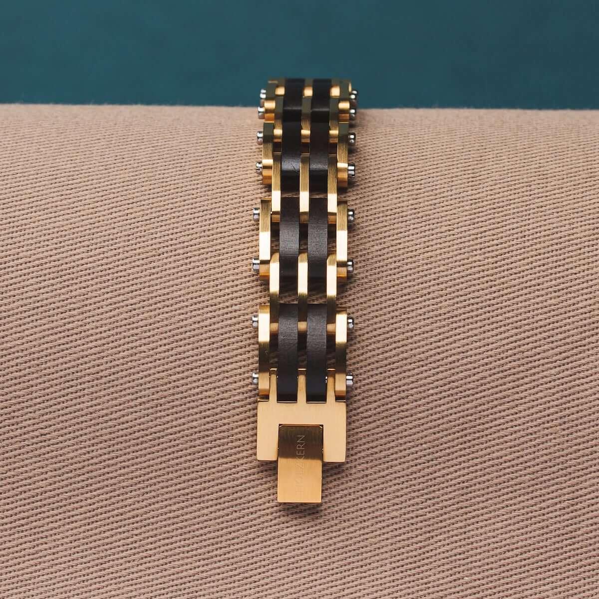 HOLZKERN | Bandlett Armband ADAGIO (Leadwood / Gold)