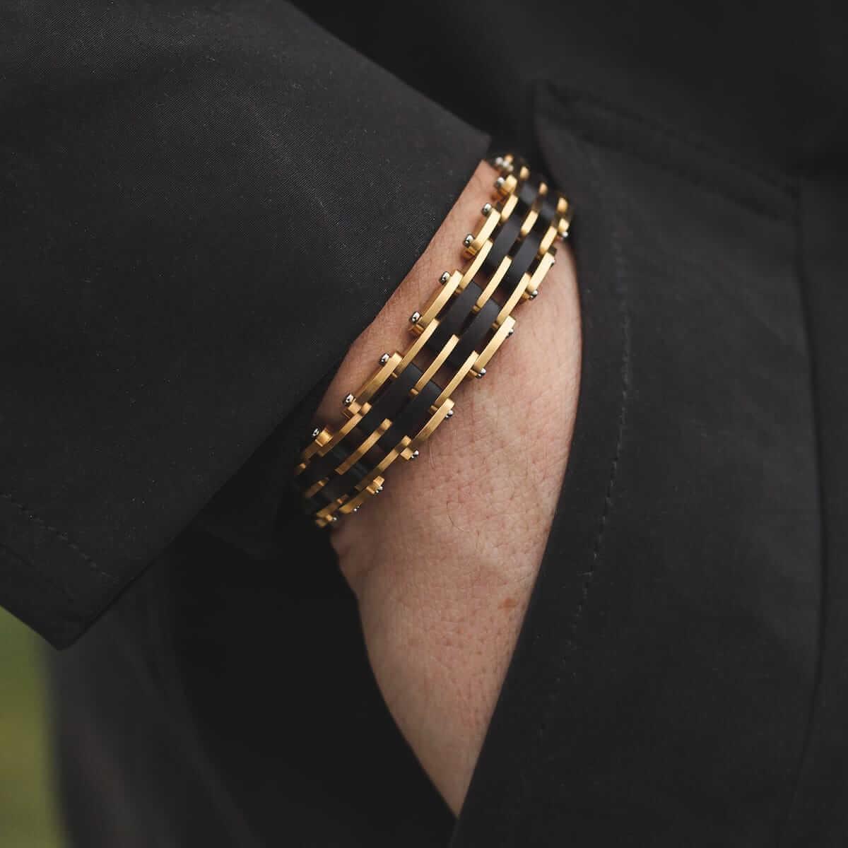 HOLZKERN | Bandlett Armband ADAGIO (Leadwood / Gold)