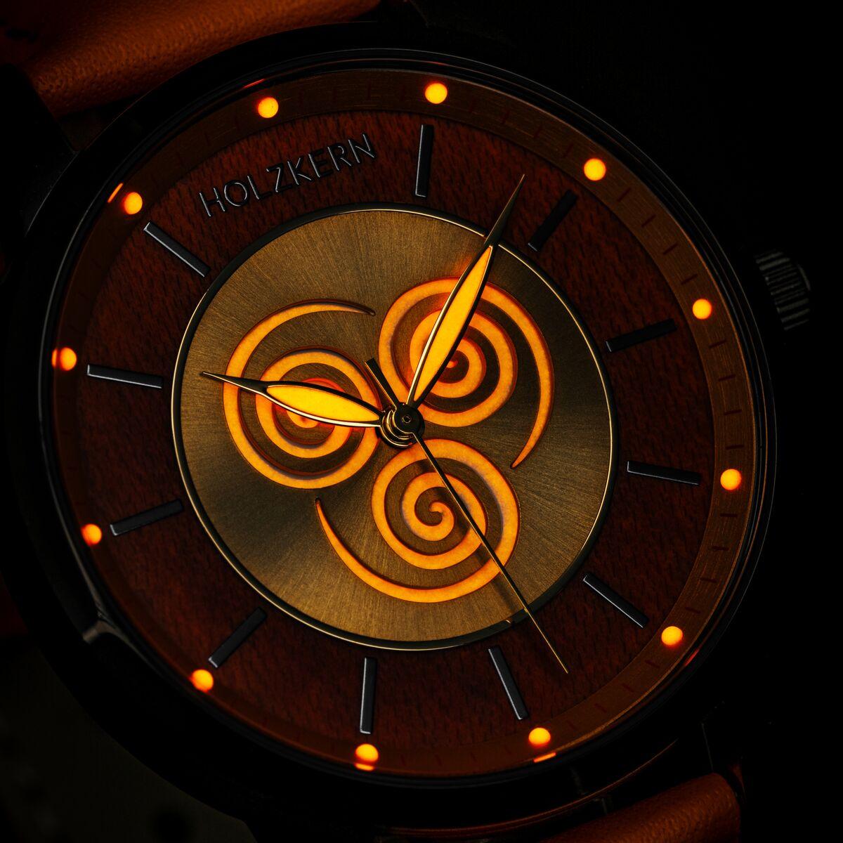 HOLZKERN | Avatar Air Nomads Damen Armbanduhr (Ahornholz / Orange)