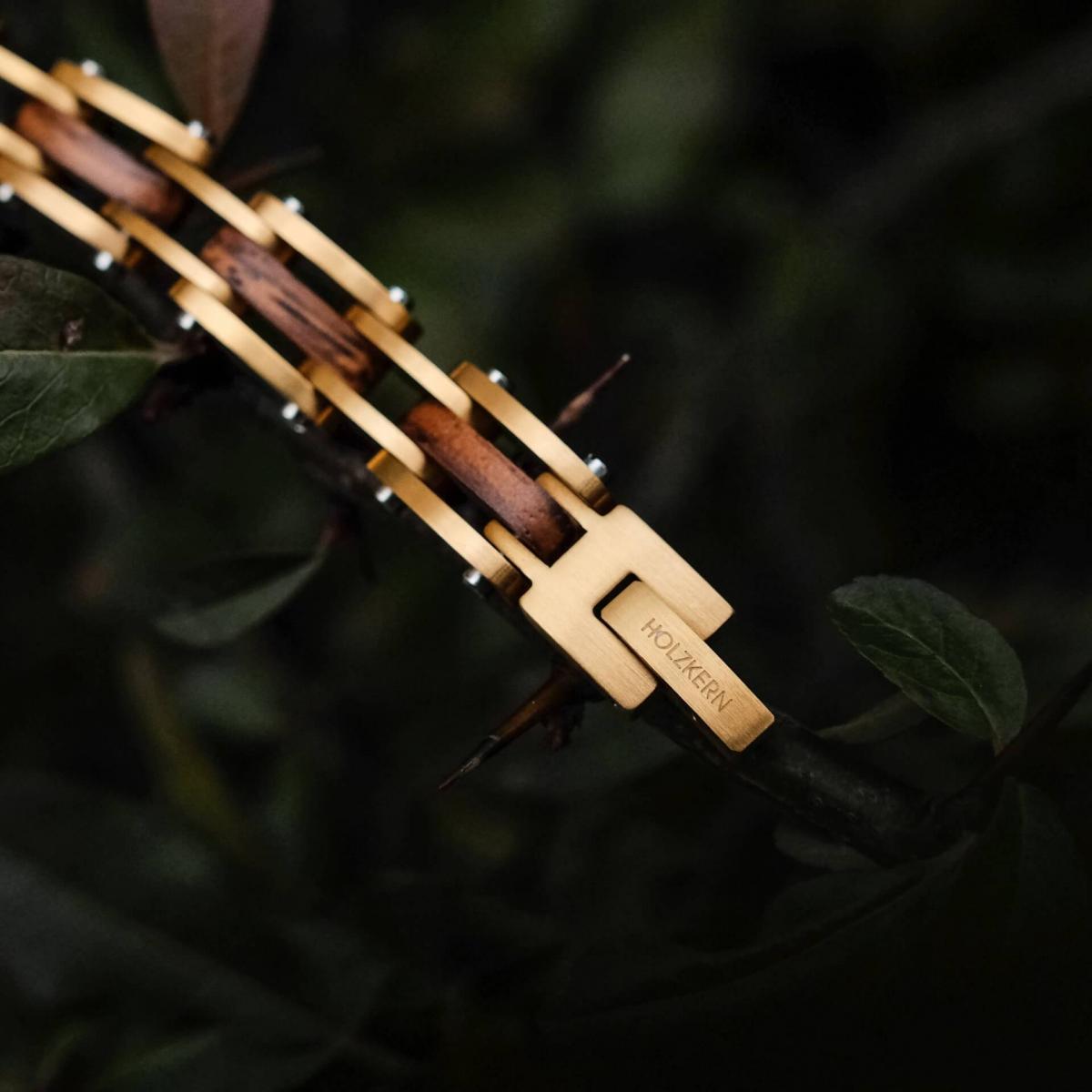 HOLZKERN | Bandlett Armband Allegro (Zebranoholz / Gold)