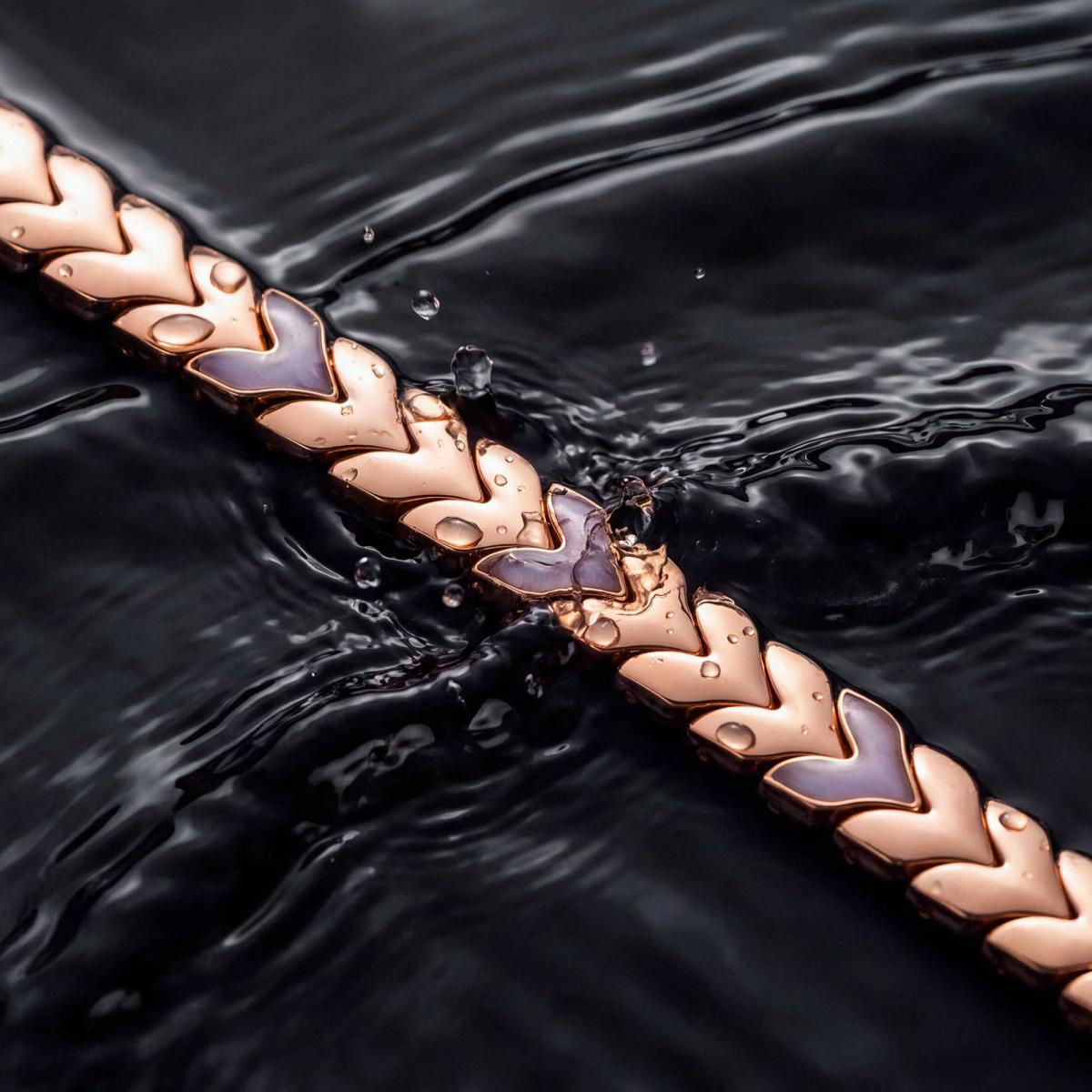 HOLZKERN | Armband Bandlett Alula (Amethyst / Roségold)