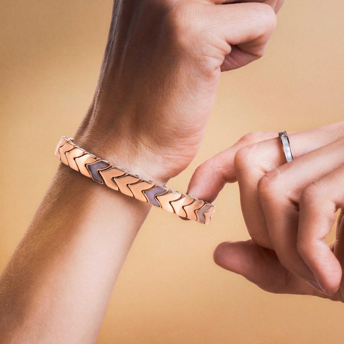 HOLZKERN | Armband Bandlett Alula (Amethyst / Roségold)