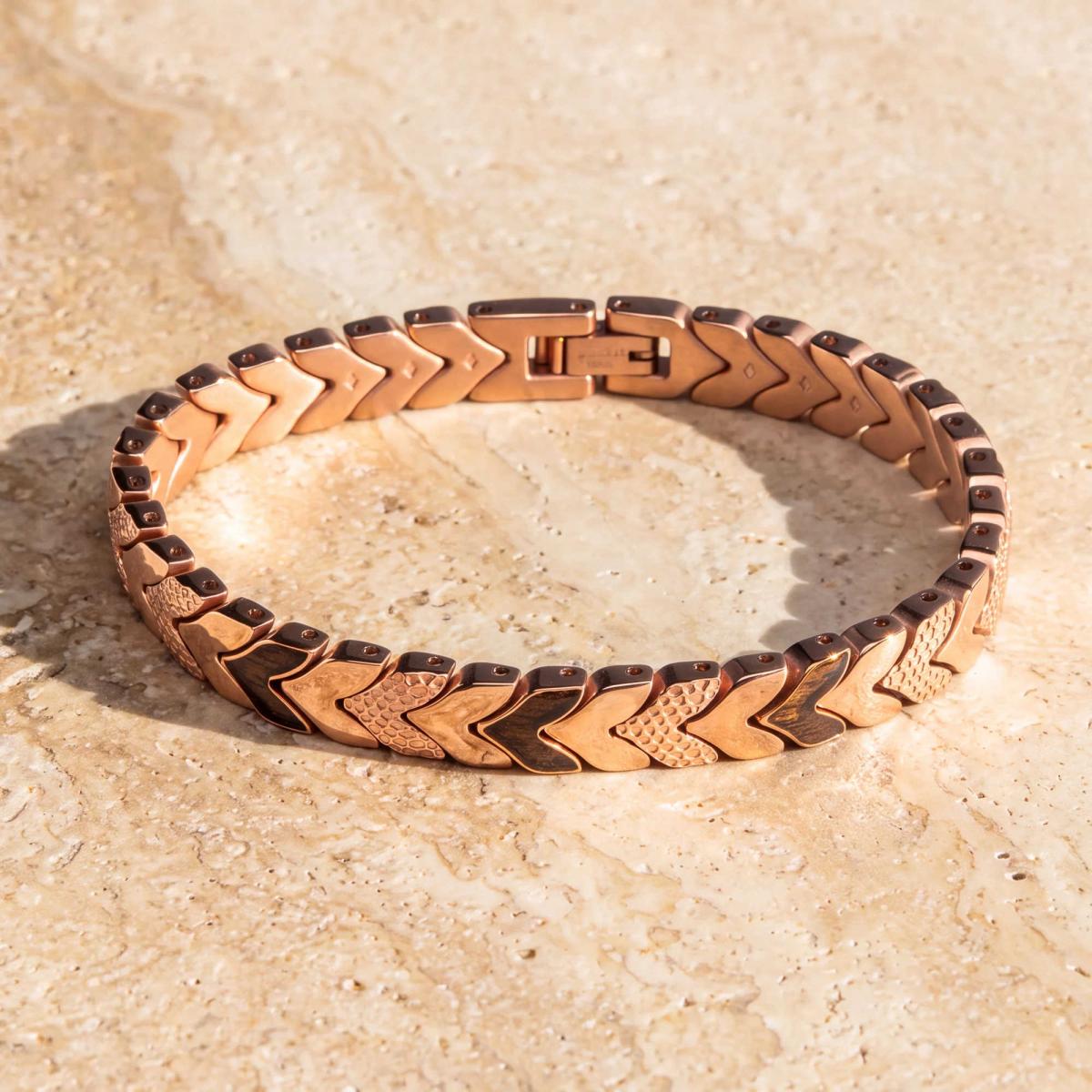 HOLZKERN | Armband Bandlett Alula (Walnuss / Roségold)
