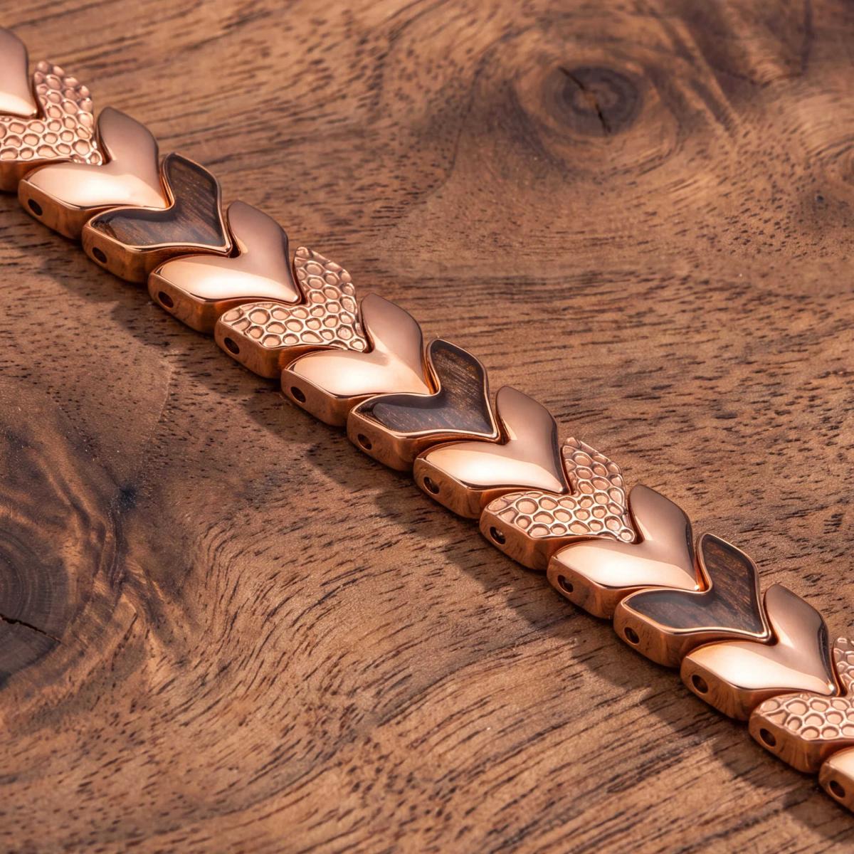 HOLZKERN | Armband Bandlett Alula (Walnuss / Roségold)