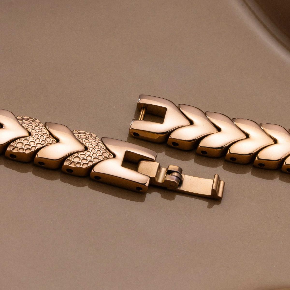 HOLZKERN | Armband Bandlett Alula (Walnuss / Roségold)