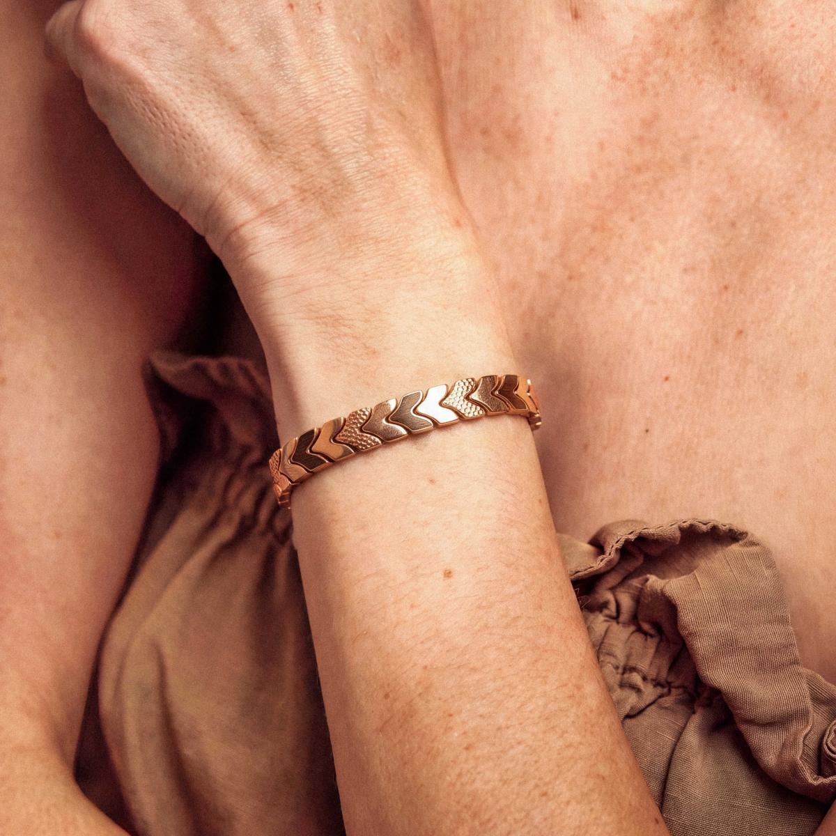 HOLZKERN | Armband Bandlett Alula (Walnuss / Roségold)