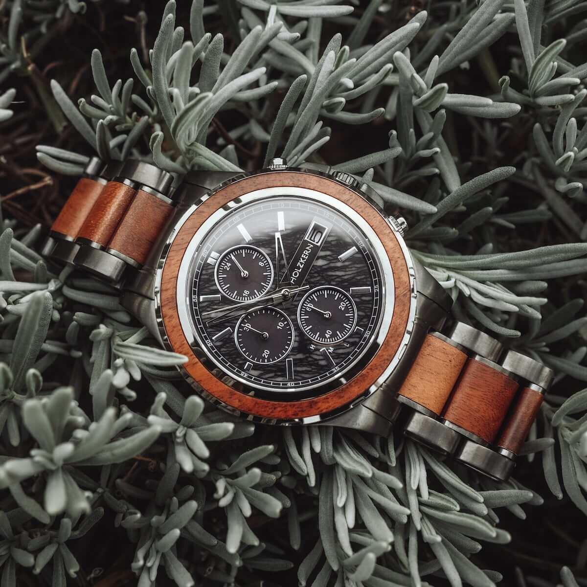 HOLZKERN | Angkor Sundown Herren Solar Chronograph