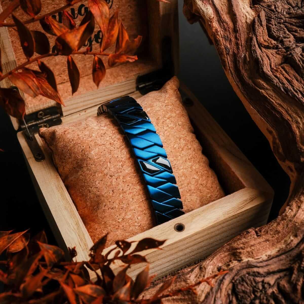 HOLZKERN | Armband Bandlett Bariton (Ahorn / Blau)