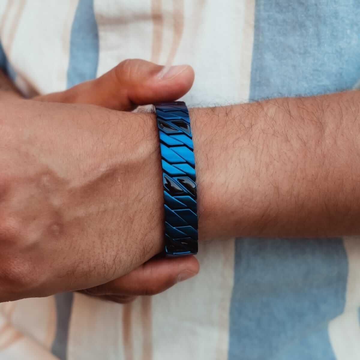 HOLZKERN | Armband Bandlett Bariton (Ahorn / Blau)