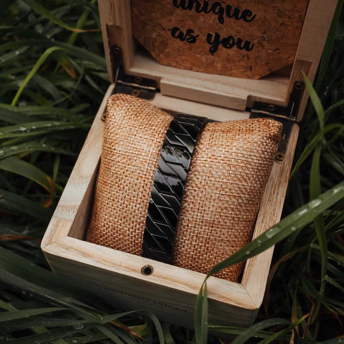 HOLZKERN | Armband Bandlett Bariton (Ahorn / Dunkelgrau)