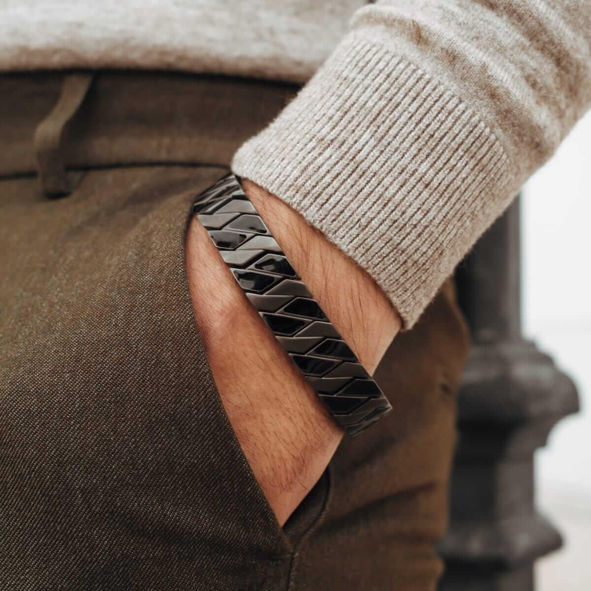 HOLZKERN | Armband Bandlett Bariton (Ahorn / Dunkelgrau)