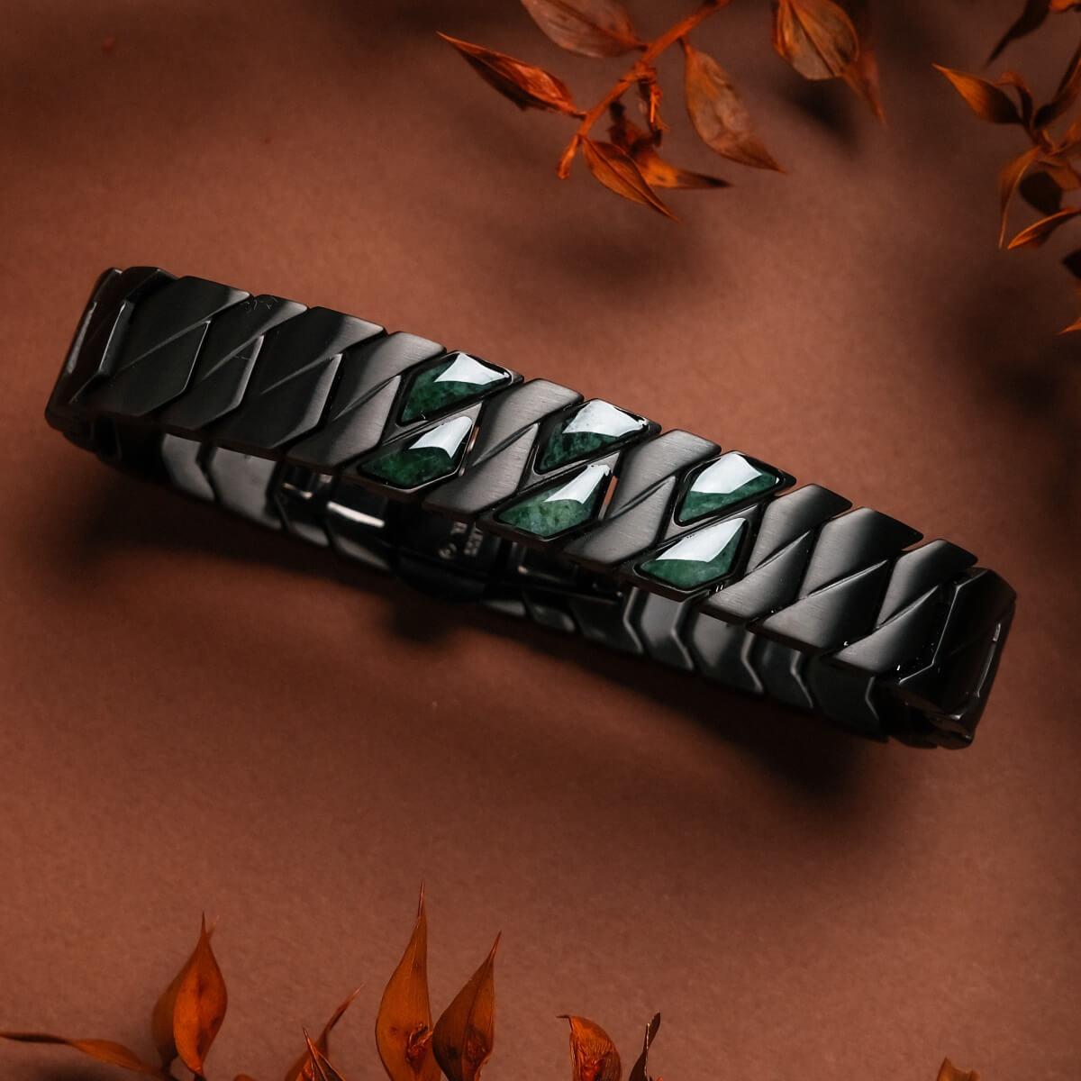 HOLZKERN | Armband Bandlett Bariton (Marmor / Schwarz)