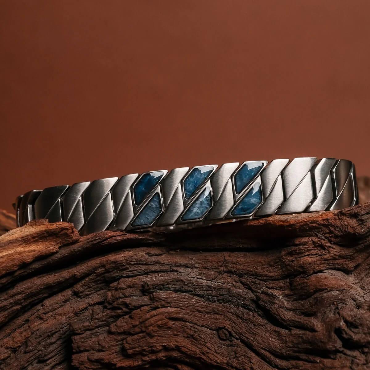 HOLZKERN | Armband Bandlett Bariton (Sodalith / Silber)