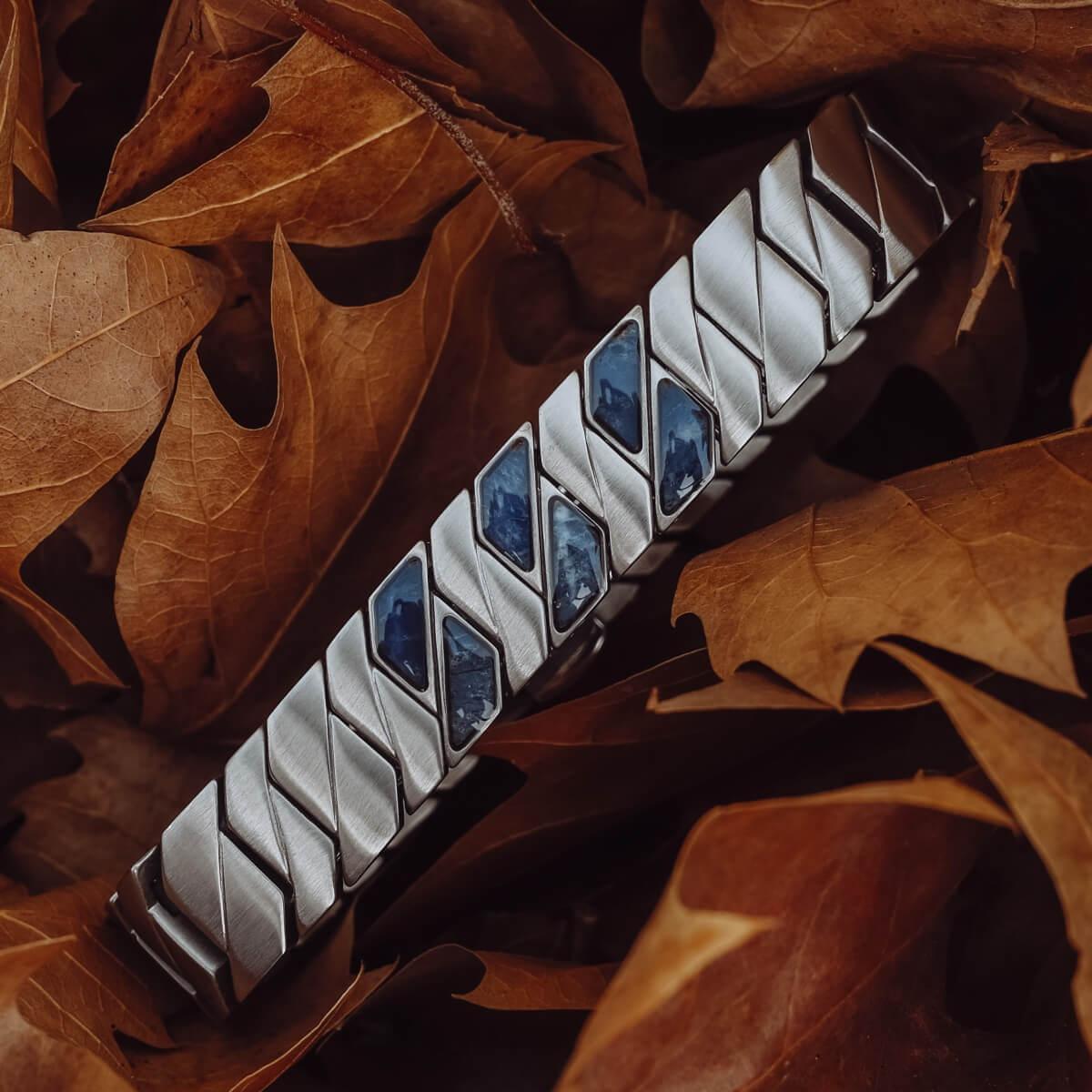 HOLZKERN | Armband Bandlett Bariton (Sodalith / Silber)