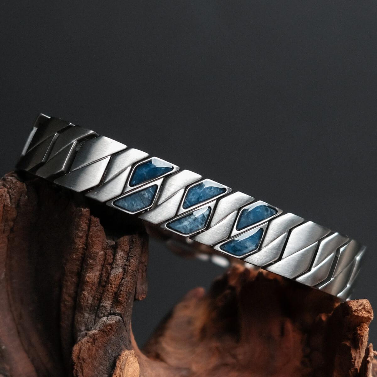 HOLZKERN | Armband Bandlett Bariton (Sodalith / Silber)