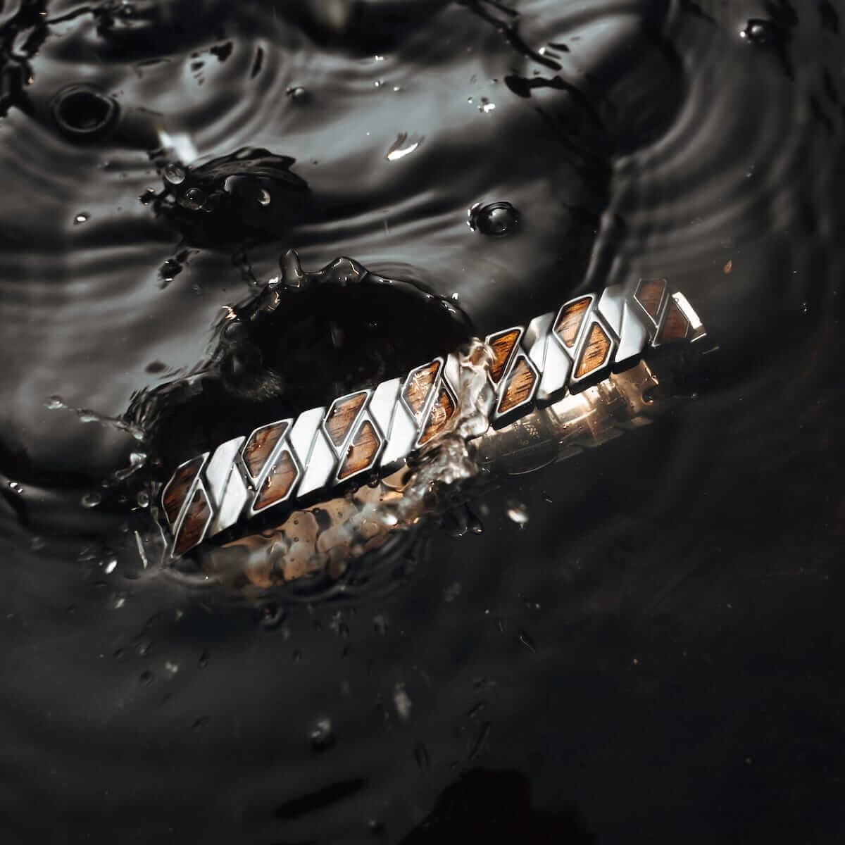 HOLZKERN | Armband Bandlett Bariton (Walnuss / Silber)