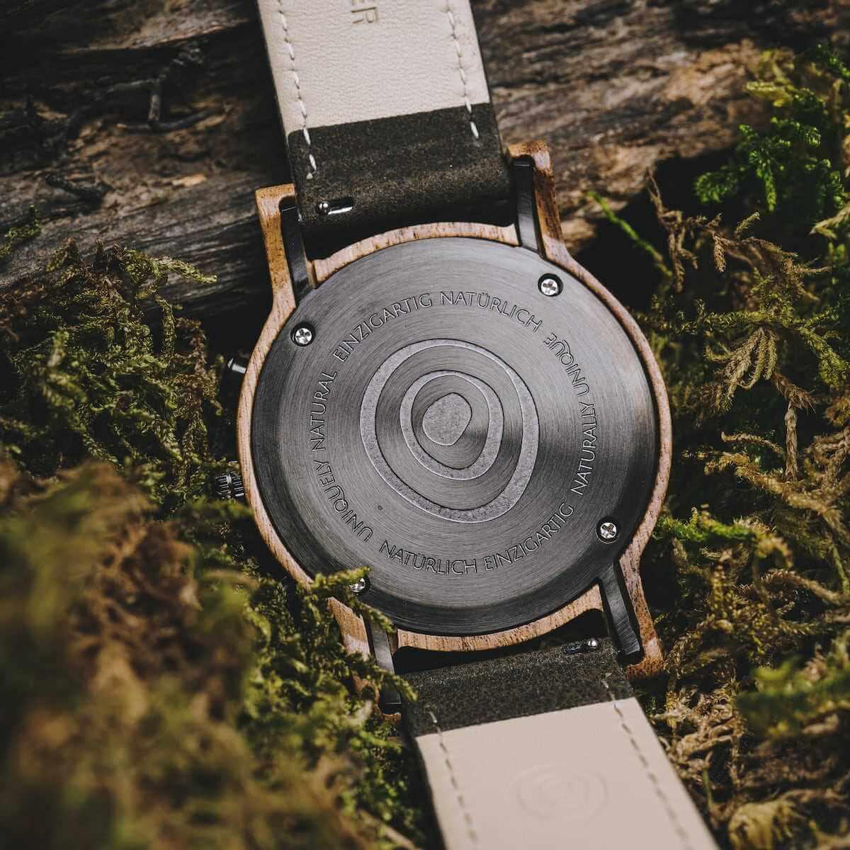 HOLZKERN | Baumkrone Waldlauf Herren Chronograph Leder