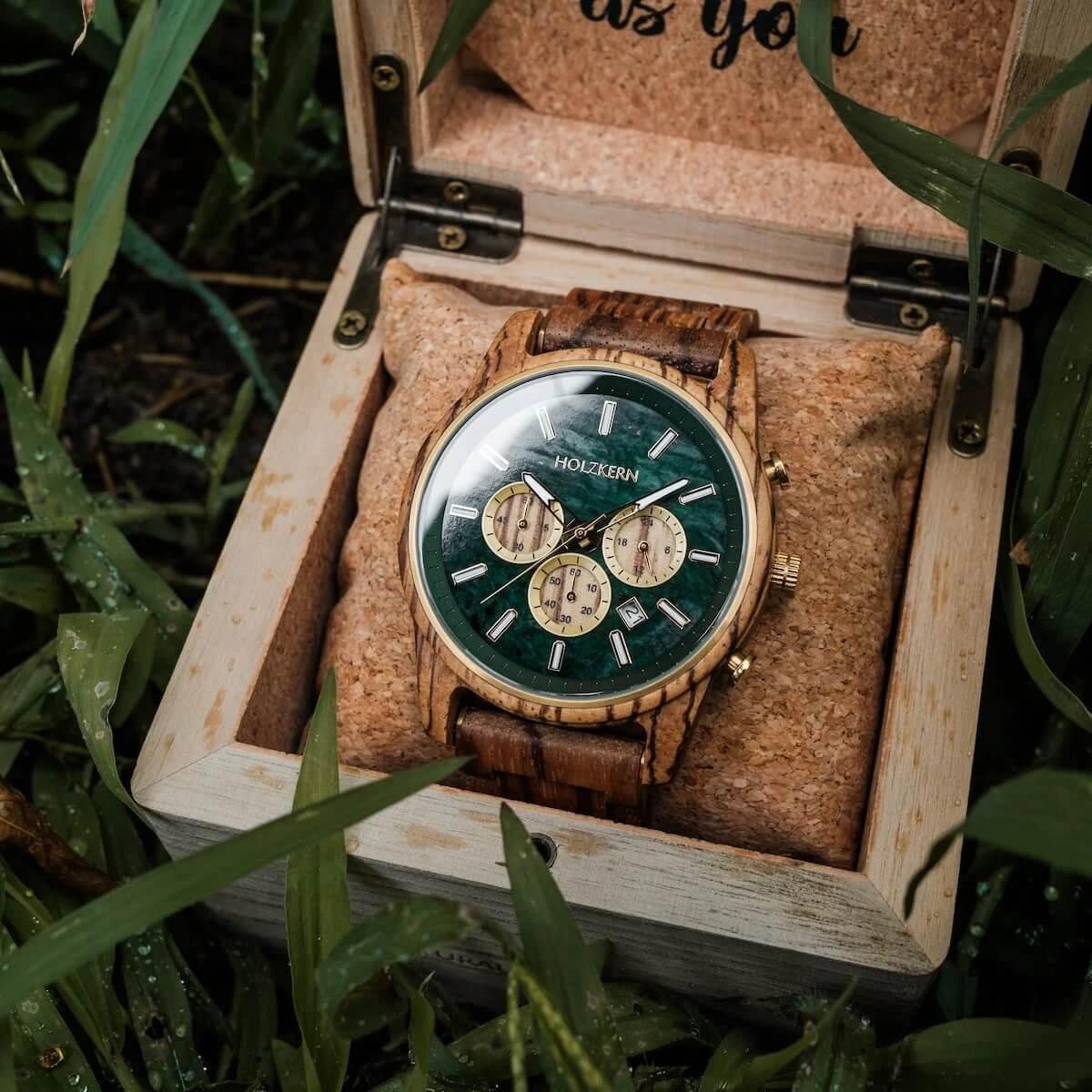 HOLZKERN | Blätterdach Waldlauf Herren Chronograph