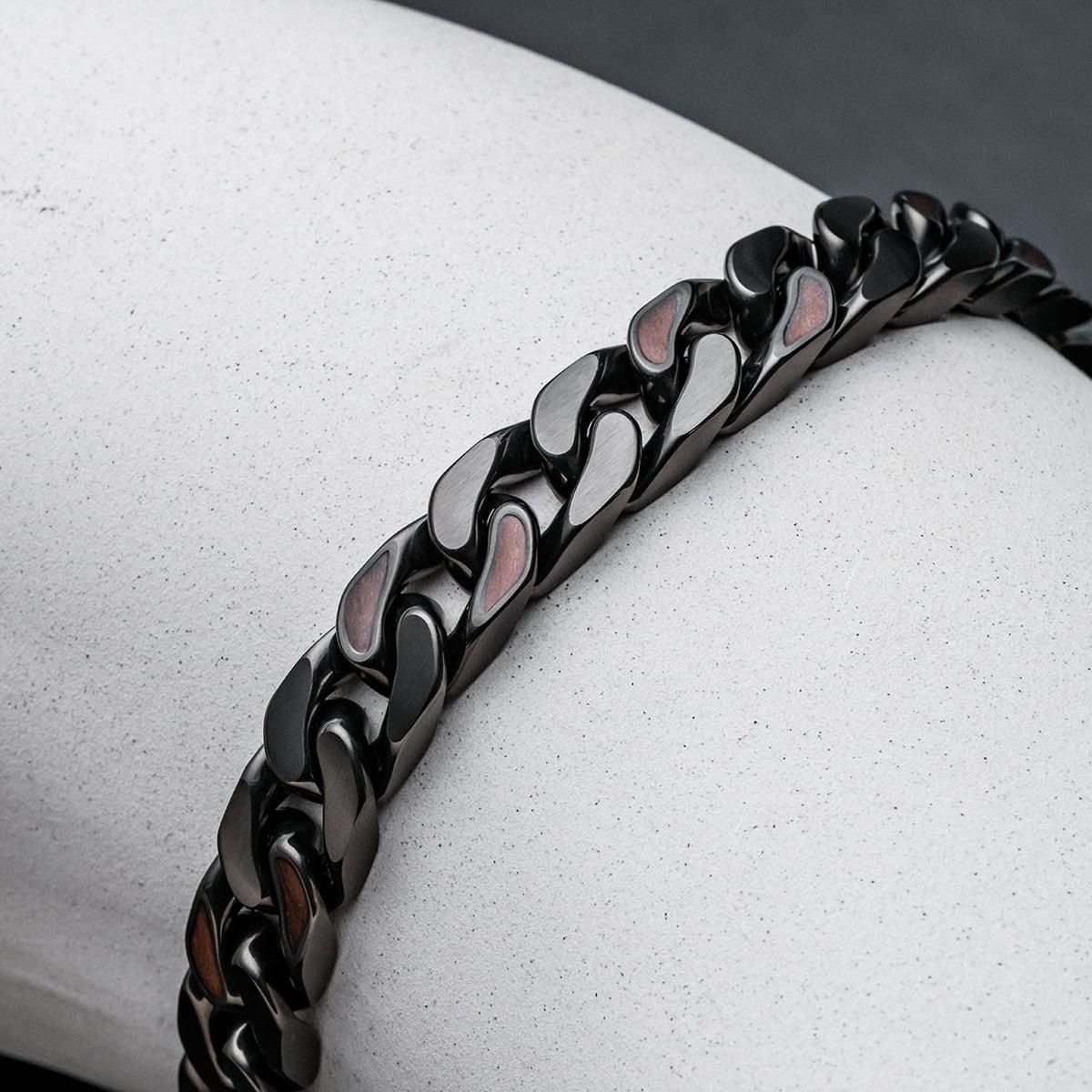 HOLZKERN | Armband Bandlett Bodyguards (Walnussholz / Dunkelgrau)