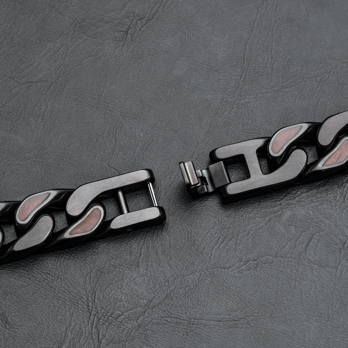 HOLZKERN | Armband Bandlett Bodyguards (Walnussholz / Dunkelgrau)