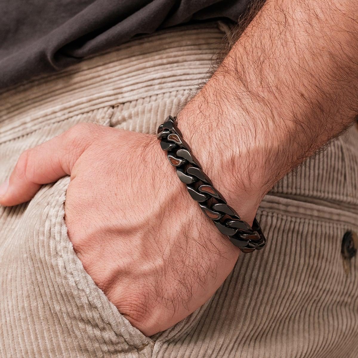 HOLZKERN | Armband Bandlett Bodyguards (Walnussholz / Dunkelgrau)