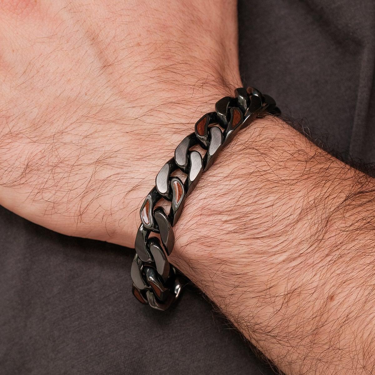 HOLZKERN | Armband Bandlett Bodyguards (Walnussholz / Dunkelgrau)