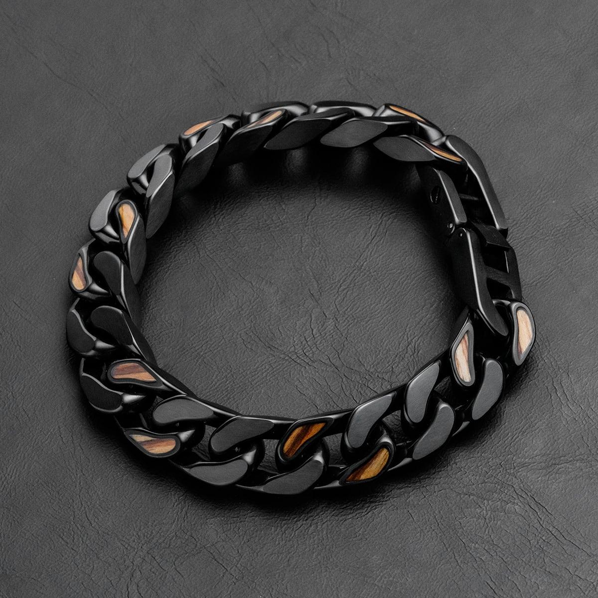 HOLZKERN | Armband Bandlett Bodyguards (Zebranoholz / Schwarz)