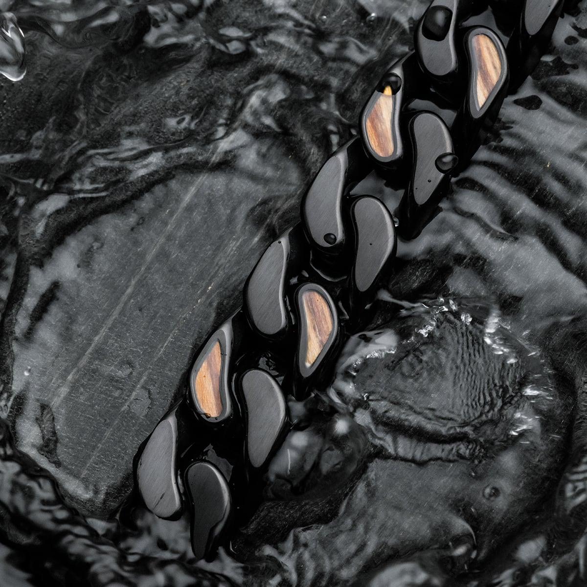 HOLZKERN | Armband Bandlett Bodyguards (Zebranoholz / Schwarz)