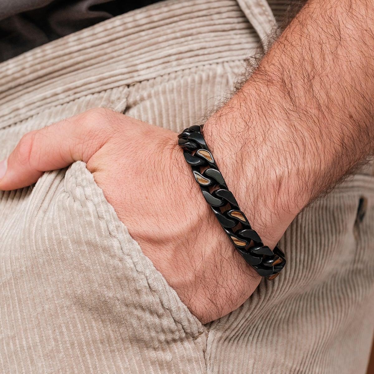 HOLZKERN | Armband Bandlett Bodyguards (Zebranoholz / Schwarz)